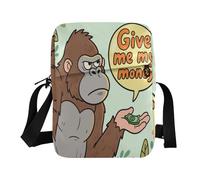 aidingzhi Give Me My Money Gorilla messenger bags Small Crossbody Bags Purse Bag Adjustable Strap for work business