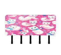 aidingzhi Glitter Peach Cats Simple Keys Holder on Wall with Mail Organizer & 5 Hook Self-Adhesive Hanging Home Improvement Key Hook for Entryway Entryway Entryway