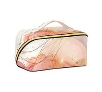 aidingzhi Golden Orange Marble Stone Toiletry Bag with dividers stylish Cosmetic Bags For Women Travel Travel-Size Accessories