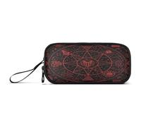 aidingzhi Gothic Red Black Halloween Tarot Astrology Nylon School Pencil Bag Big Capacity Pencil Cases For Girls Stationery Organizer for Elementary Preppy