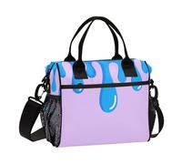 aidingzhi Graffiti Art Blue Purple Lunch Bags for Men Lunch Bag with Water Bottle Holder with Shoulder Strap Man Kindergarten M