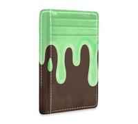 aidingzhi Graffiti Art Brown Green leather small womens wallet slim with money clip RFID Blocking card wallet for men&women