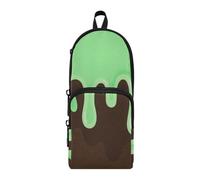 aidingzhi Graffiti Art Brown Green Nylon 3 Compartments Storage Pen Case Pencil Bag Multi-purpose and aesthetic Art Pencil Case Stationery for Office