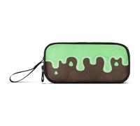 aidingzhi Graffiti Art Brown Green Nylon Pencil Bag For Teens Large Capacity Pencil Case Stationery for College Teacher