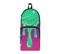 aidingzhi Graffiti Art Glittering Green Red Nylon 3 Compartments School Pencil Bags study&multifunctional Pencil Case For College Stationery Bag for College