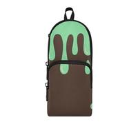 aidingzhi Graffiti Art Green Brown Nylon 3 Compartments Pencil Bag Case study&multifunctional Pencil Case For Kids Stationery Bag for Elementary