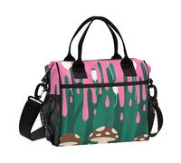 aidingzhi Graffiti Art Mushroom Lunch Box Women Adjustable Insulated Bag with Shoulder Strap Lady University M