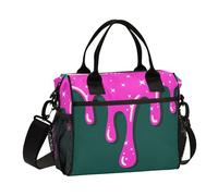 aidingzhi Graffiti Art Peach Green Lunch Bags for Girls with Handles Cooler Bags with Shoulder Strap Boys School M