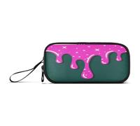 aidingzhi Graffiti Art Peach Green Nylon Large Pencil Bag Large Capacity Pencil Cases For College Stationery Bag for School Women