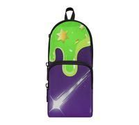aidingzhi Graffiti Art Purple Green Nylon 3 Compartments Large Pencil Case Pencil Bag Multi-purpose and aesthetic Pencil Case For Boys Stationery Organizer for College