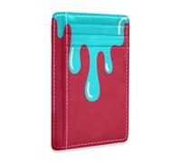 aidingzhi Graffiti Art Red Blue leather women's slim wallets With ID Window RFID Blocking money clip with card holder for Men and Women