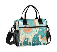 aidingzhi Green Camel Flower Lunch Bag for Work Large Capacity Heavy Duty Lunch Bag with Shoulder Strap Nurse College S