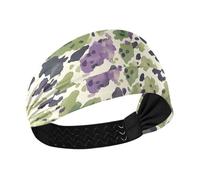 aidingzhi Green Purple Leopard Print Cooling comfortable headbands for women Stretchy head sweat bands for women for basketball Daily use Volleyball make up