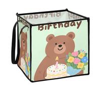 aidingzhi Happy Birthday Beer Green cloth baskets for store foldable big cloth baskets 13x13x13 In