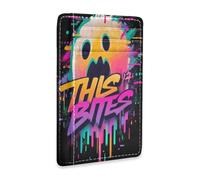 aidingzhi Horror Graffiti ghosts This Bites leather slim card wallet with money clip RFID Blocking credit card protector for men&women