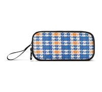 aidingzhi Houndstooth orange Nylon Pencil Bag Case Big Capacity Pencil Case For High School School Stationery for Elementary Nurse