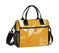 aidingzhi I Love Me Yellow Golden Bird Lunch Bag Large Soft Lunch Bag with Shoulder Strap Lady Picnic M