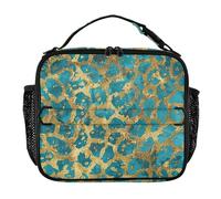 aidingzhi Insulated Lunch Bag for Kids Leakproof Insulated Lunch Box for Women Keeps Food Warm Cooler Bags for School,Work,Outdoor Golden Blue Leopard Print