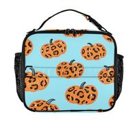 aidingzhi Insulated Lunch Bag for Men Leakproof Lunch Box Kids Removable Shoulder Strap Cooler Lunch Box for School College Blue Leopard Pumpkin