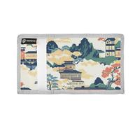 aidingzhi Japanese Architecture trifold men wallet for woman minimalist sturdy men wallet with lanyard Christmas presento