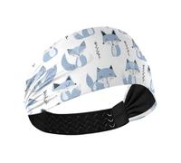aidingzhi Jon Klassen Style Fox Sky Blue Lavender White Moisture Wicking headband holder organizer Stretchy hair for Daily use basketball Workouts Gym