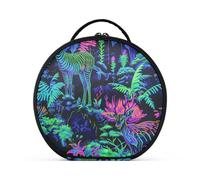 aidingzhi Jungle Animal Addax Bright Neon Green Mint Green Cosmetics Bag Travel-Size Accessories Portable Makeup Bag With Handle with adjustable dividers 11 IN