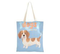 aidingzhi Just A Girl Who Loves Dogs Medium Canvas Tote Bag sturdy Canvas Bags For Women Grocery & Farmers Market 16"x15" school essential