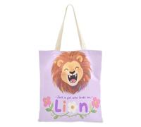 aidingzhi Just A Girl Who Loves Lion Canvas Bags sturdy Womens Canvas Tote Bag Grocery & Farmers Market 16"x15" school essential