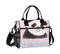 aidingzhi Just A Girl Who Loves Panda Lunch Bag Women Thermal Large Lunchbox with Shoulder Strap Ladies Work S