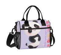 aidingzhi Just A Girl Who Loves Panda Lunch Tote Reusable Lunch Bag Zipper with Shoulder Strap Nurses School S