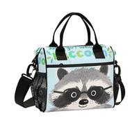 aidingzhi Just A Girl Who Loves Raccoon Lunch Bag for Boys Adjustable Lunch Bunch Bag with Shoulder Strap Adults Travel S