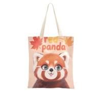aidingzhi Just A Girl Who Loves Red Panda Tote Bag sturdy Canvas Shopping Bags For Groceries Grocery & Farmers Market 16"x15" school essential