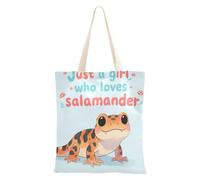 aidingzhi Just A Girl Who Loves Salamander Canvas Tote Bag sturdy Canvas Grocery Bag Grocery & Farmers Market 16"x15" school essential