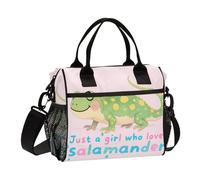 aidingzhi Just A Girl Who Loves Salanmander Lunch Bags for Men Thermal Prep Lunch Bag with Shoulder Strap Lady Work S