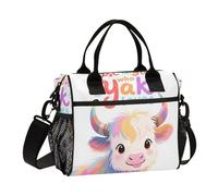 aidingzhi Just A Girl Who Loves Yak Lunch Box for Men Large Womens Lunchbox with Shoulder Strap Teens Kitchen M