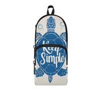 aidingzhi Keep Simple Turtle Ocean Nylon 3 Compartments Pencil Bag School study&multifunctional Art Pencil Case Stationery for Elementary