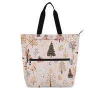 aidingzhi Kids Cute Tote Bags for Boys Girls Adults, Safari Trees Peach Large Heavy Duty Reusable Library Book Bag Grocery Bag for College Shopping Beach Rainbow