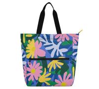 aidingzhi Kids Tote Bag Piano Book Bag for Boys Girls Adults, Vivid Color Blooms Lightweight School Shoulder Bags with Zipper Pockets for School and Playtime Rainbow