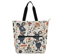 aidingzhi Kids Tote Bags for Boys Girls Adults, Fairy Tale Cute Fancy Rats Waterproof Reusable Book Bag Grocery Bag with Zipper for College Shopping Beach Rainbow