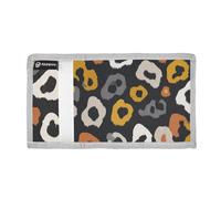 aidingzhi Leopard Pattern Wild Animal Gray Yellow trifold fold wallets for womans minimalist sturdy fold wallets with lanyard Christmas presento