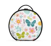 aidingzhi Little Fresh Safari Butterfly Floral Cosmetic Bag Vertical Free-Standing Waterproof Cosmetic Bags With Zipper with adjustable dividers 11 IN