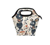 aidingzhi lunch bag for girls with Curved handle lunch box Reusable small cooler bags insulated for Beach School Fairy Tale Cute Fancy Rats