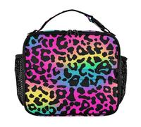 aidingzhi Lunch Bag for Men Lightweight Womens Lunch Box with Handle Insulated Lunch Tote for School,Work,Outdoor Neon Colorful Leopard Print