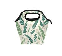 aidingzhi lunch bag for women with Curved handle lunch box Waterproof small cooler bag for Picnic Travel Green Safari Leaves