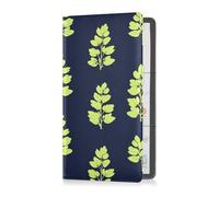aidingzhi Lupine Lime Green and Navy Blue Pu Leather Auto Registration Insurance & ID Card Holder Truck Accessories for Cards, Essential Document, Driver License Vehicle Paperwork