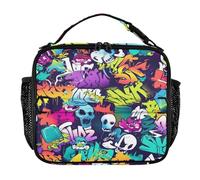 aidingzhi Men Lunch Bag Lightweight Girl Lunch Box Removable Shoulder Strap Cooler Lunch Box for Beach Travel Graffiti-style Cartoon Art