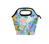 aidingzhi mens lunch bag with Curved handle lunch box insulated Leakproof large cooler bag for Work College Simple Spring Fresh Floral Colorful