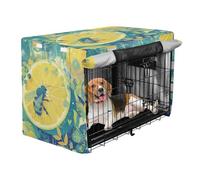 aidingzhi Metal Dog Crate Covers Privacy Kennel Covers Dog Crate Protector 36 Inch - Pop Art Bee Lime Green