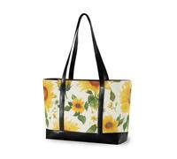 aidingzhi Minimalist Summer Sunflower Floral Sturdy laptop purse for women 14 with zipper work handbags for nurses with
