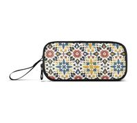 aidingzhi Moroccan Style Floral Patterns Nylon Pencil Bags For Teen High Capacity Pencil Case For School Stationery Bag for Office Teen, Moroccan Style Floral Patterns, 1 size, Stationery